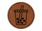 Boba Bubble Milk Tea Round Iron-On Engraved Faux Leather Patch Applique - 2.5"